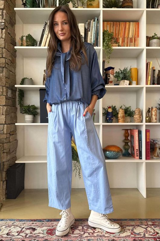 Gaberdine Barrel Pant Denim 